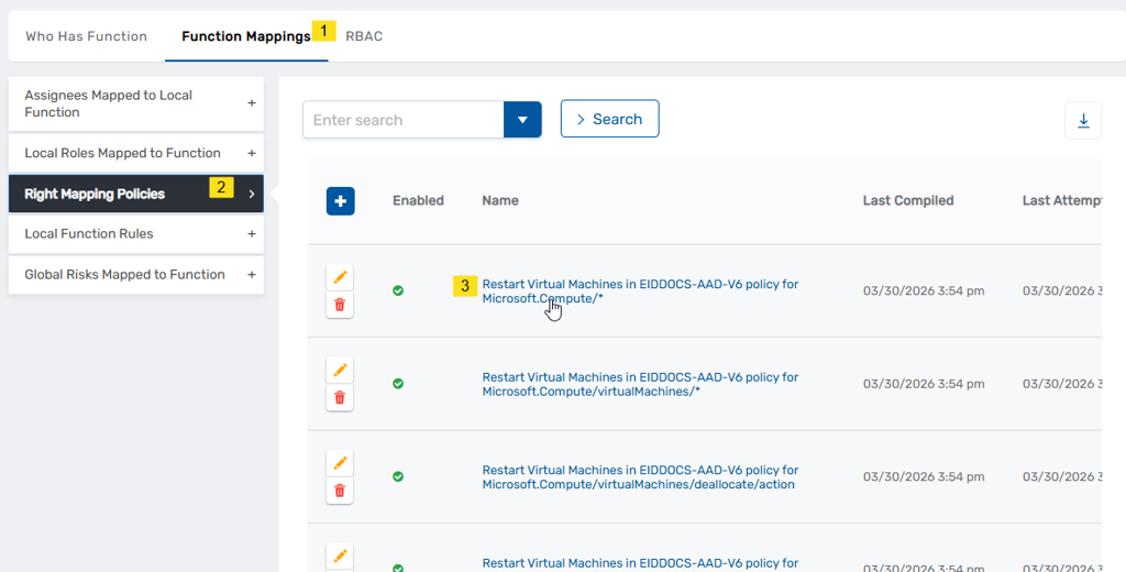 Right Mapping Policy name link