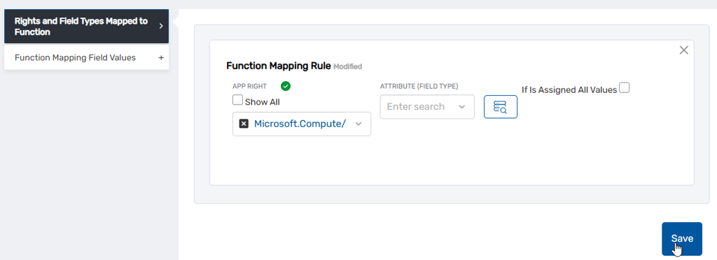 Confirmation after saving the right mapping