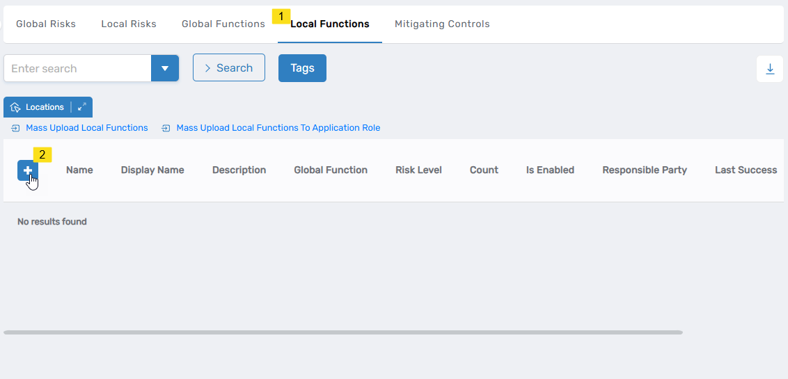 Create New Local Function button