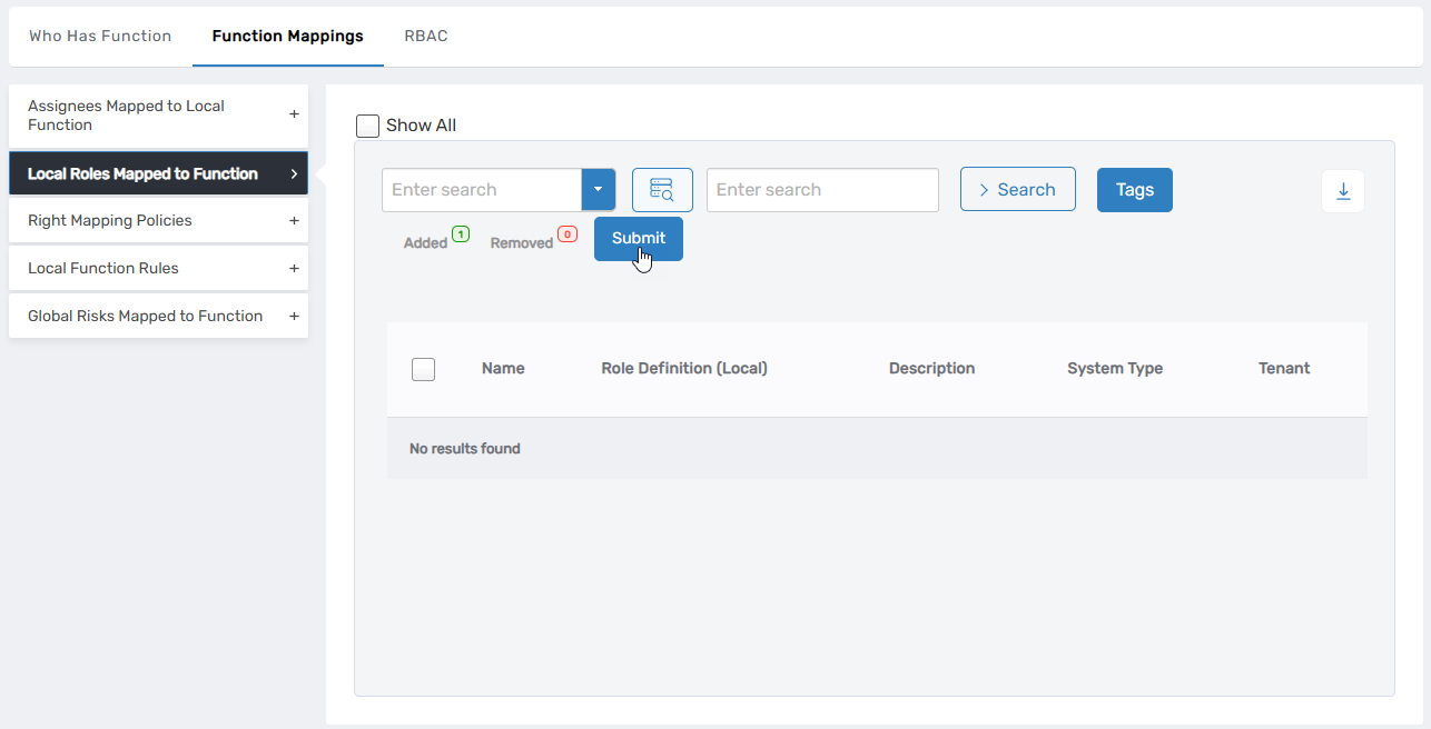 Confirmation after saving the right mapping
