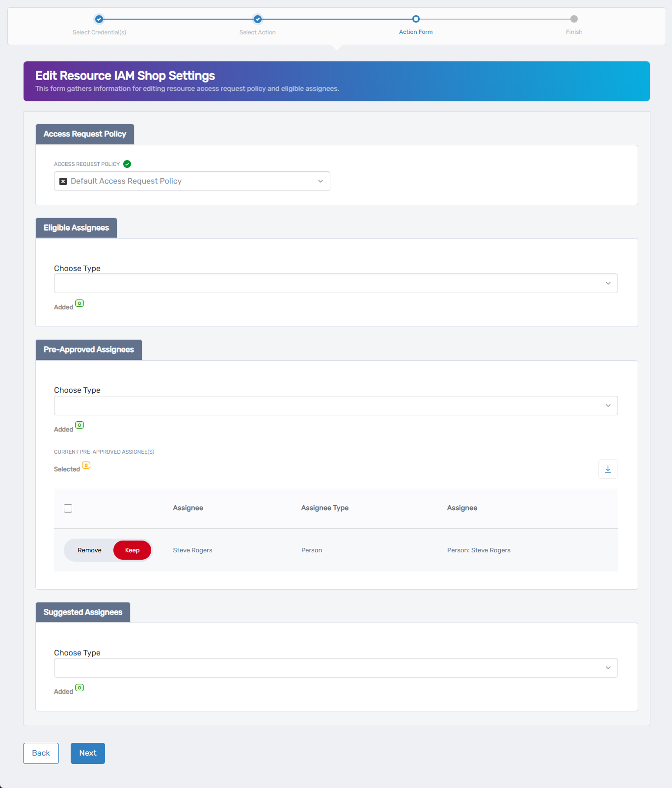 IAM Shop Settings Form
