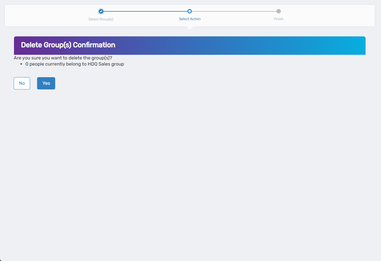 Delete Group Confirmation