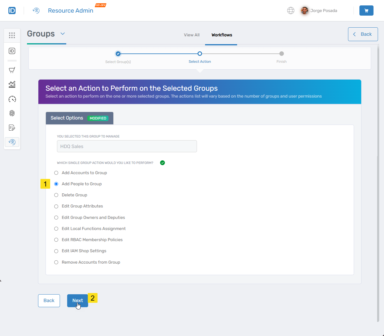 Add People to Group action