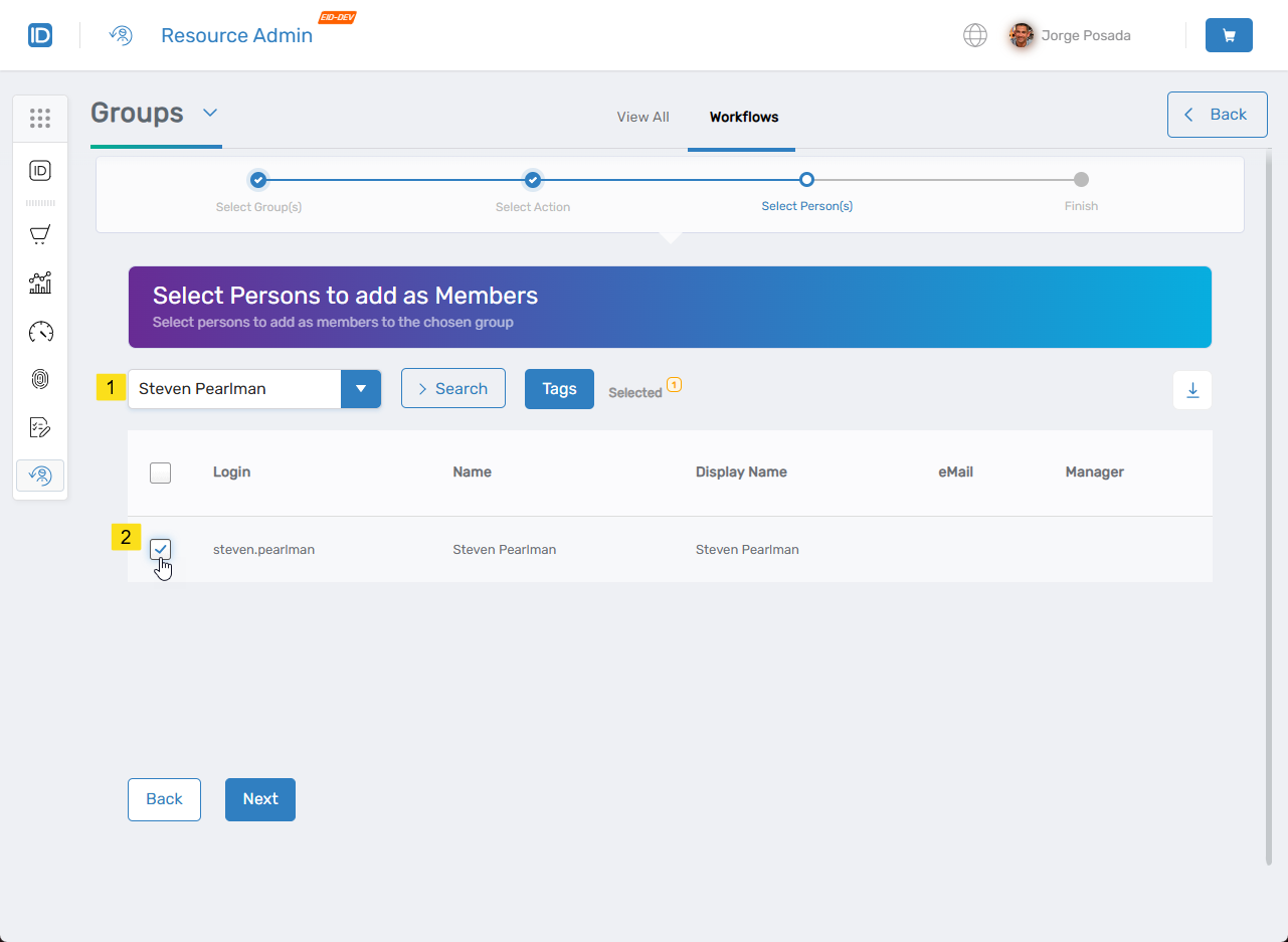 Select person to add