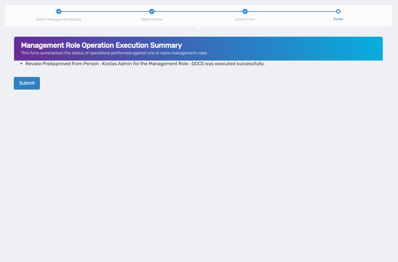 Operation Execution Summary