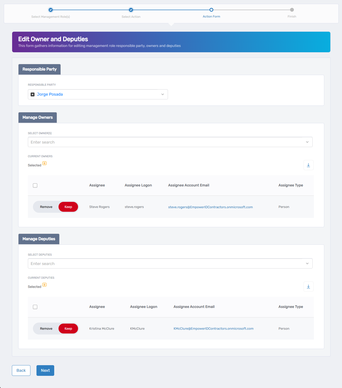 Edit Owners Deputies Form