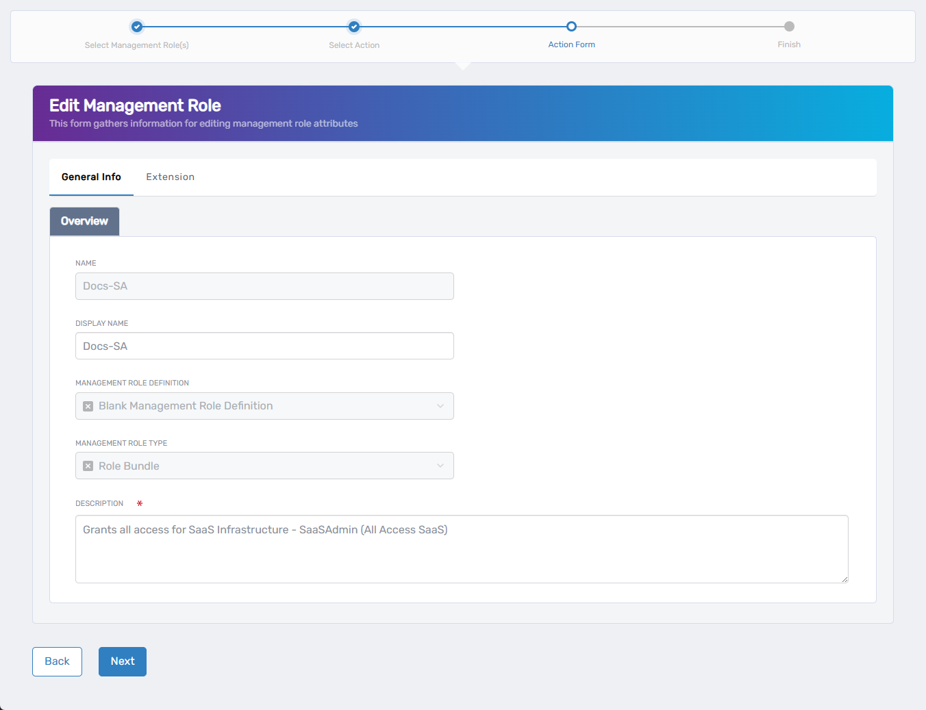 Edit Management Role Settings Form