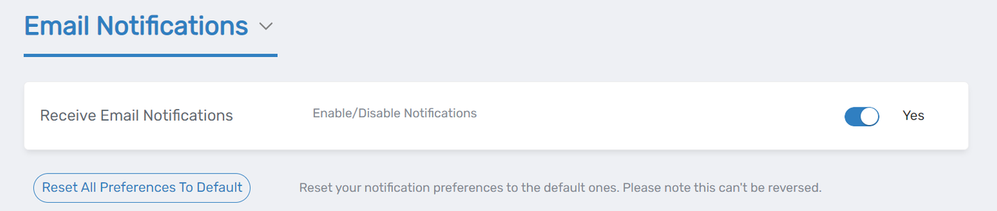 Enable/Disable Email Notifications