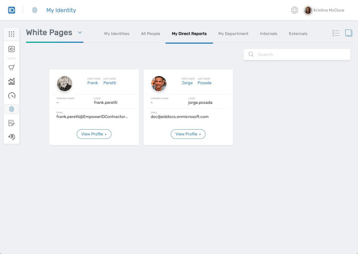 White Pages Interface
