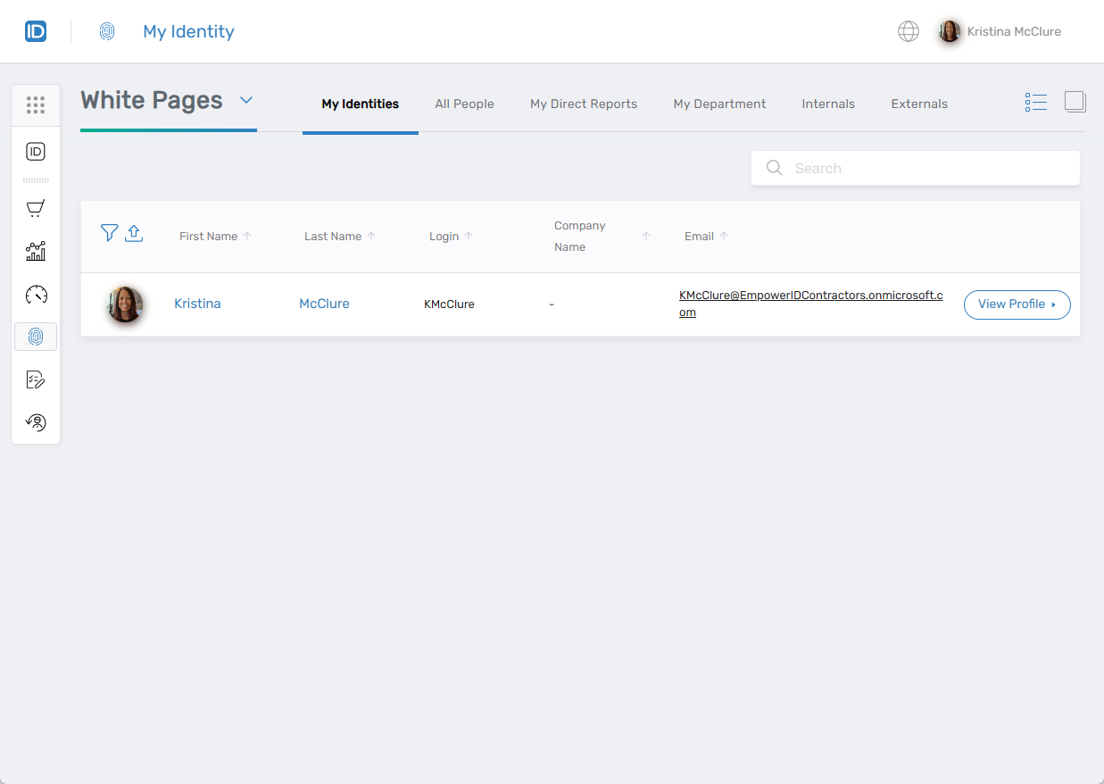 MyIdentity Default Page