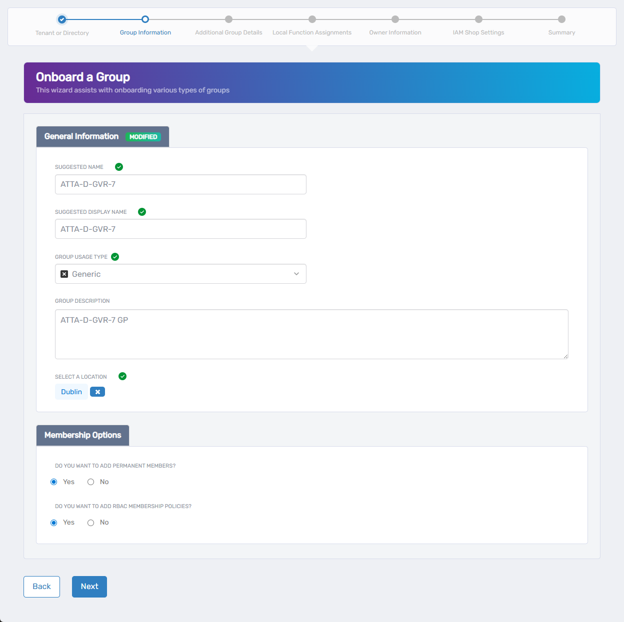 Group Information Form