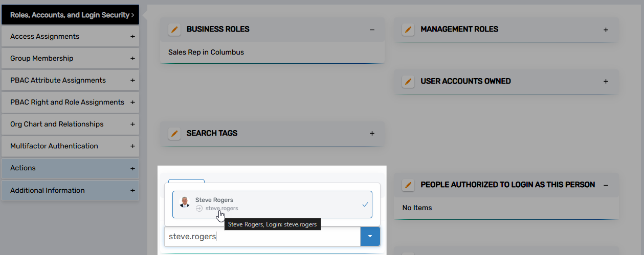Select authorized Person