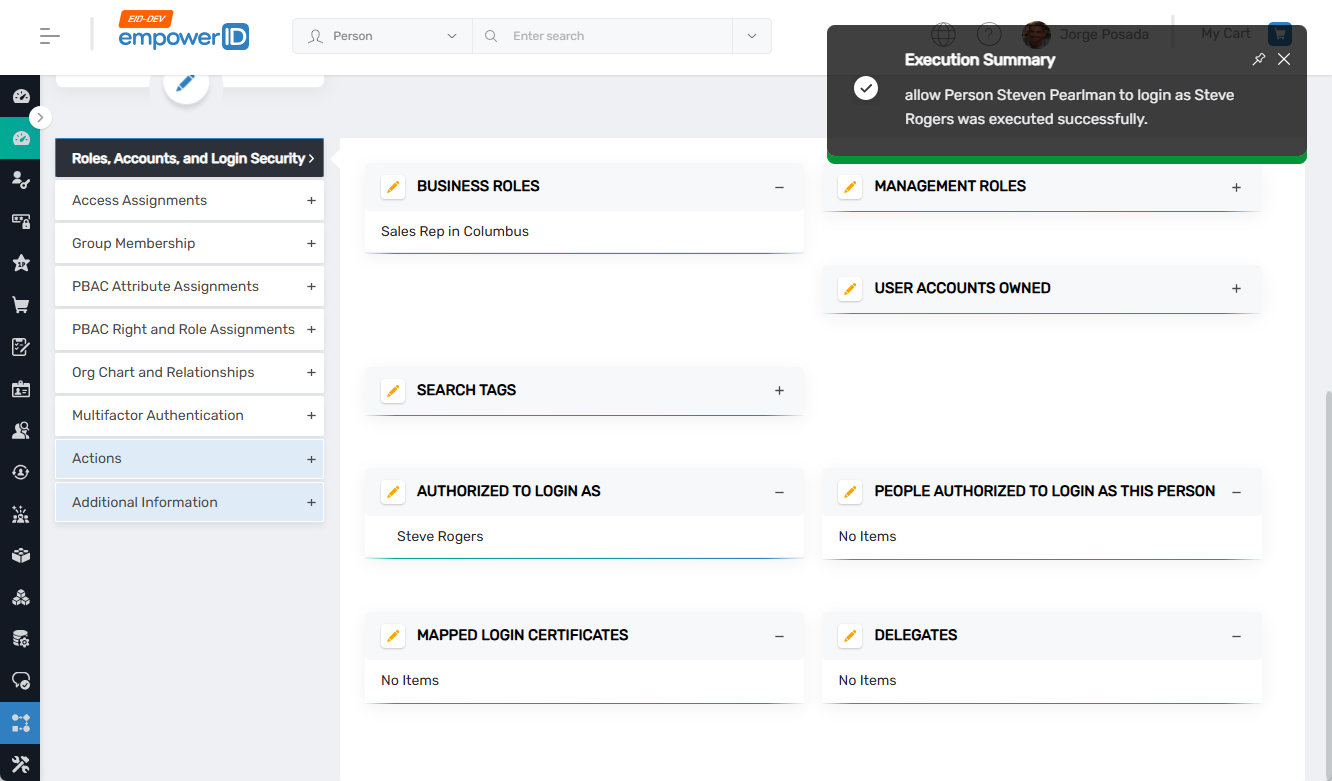 Success confirmation