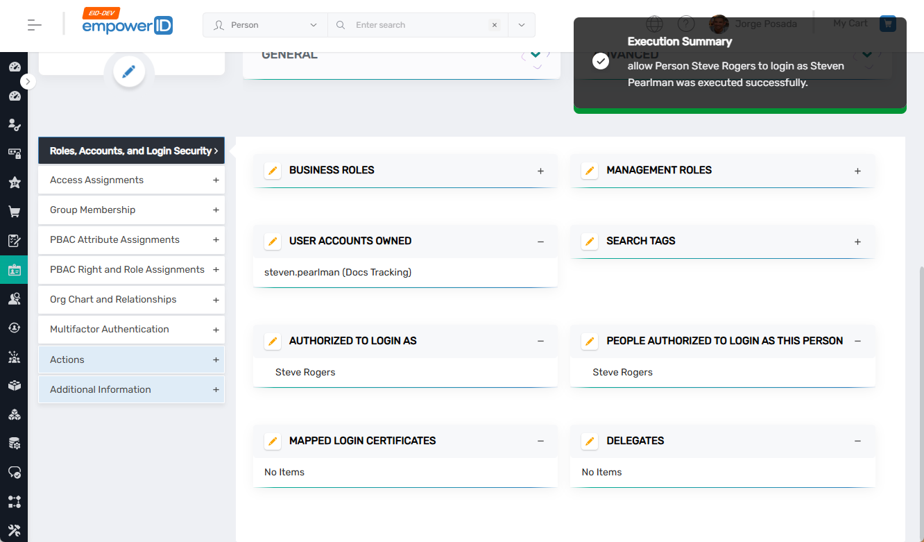 Success confirmation