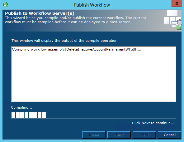 Publish workflow wizard step 3