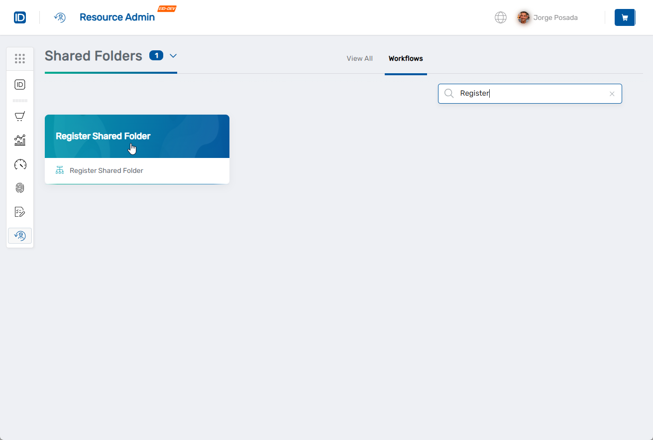 Register Shared Folder Workflow