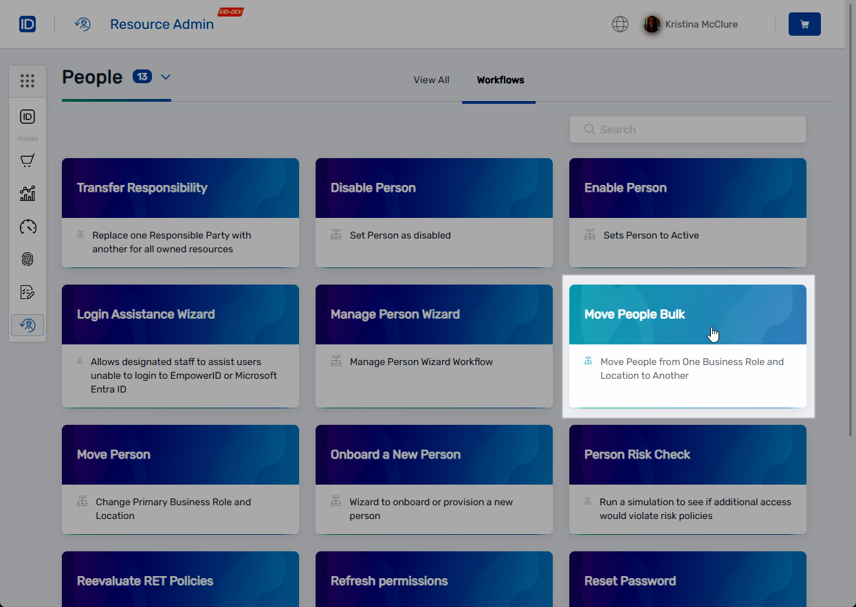 Move People Bulk button