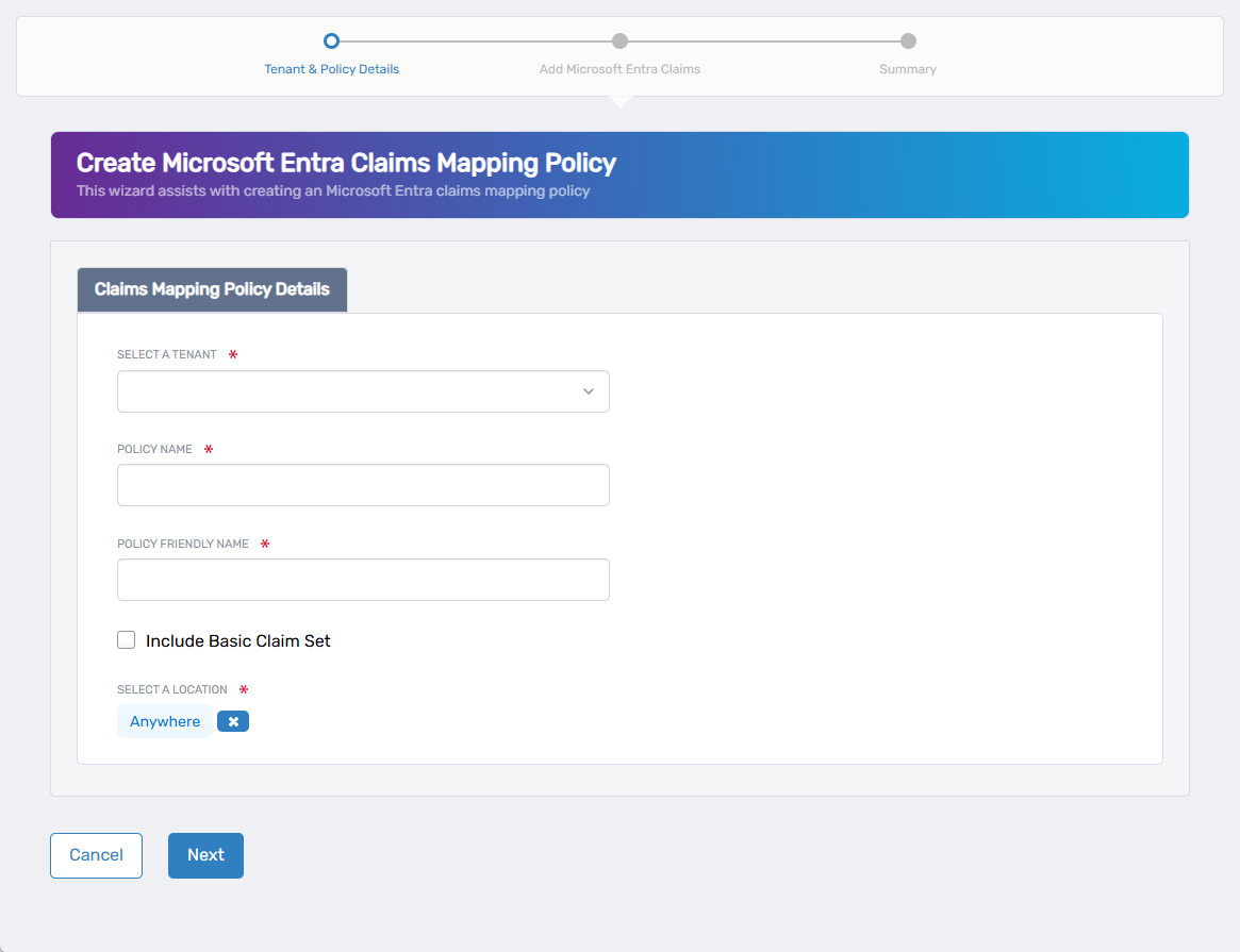 Claims Mapping Policy Details