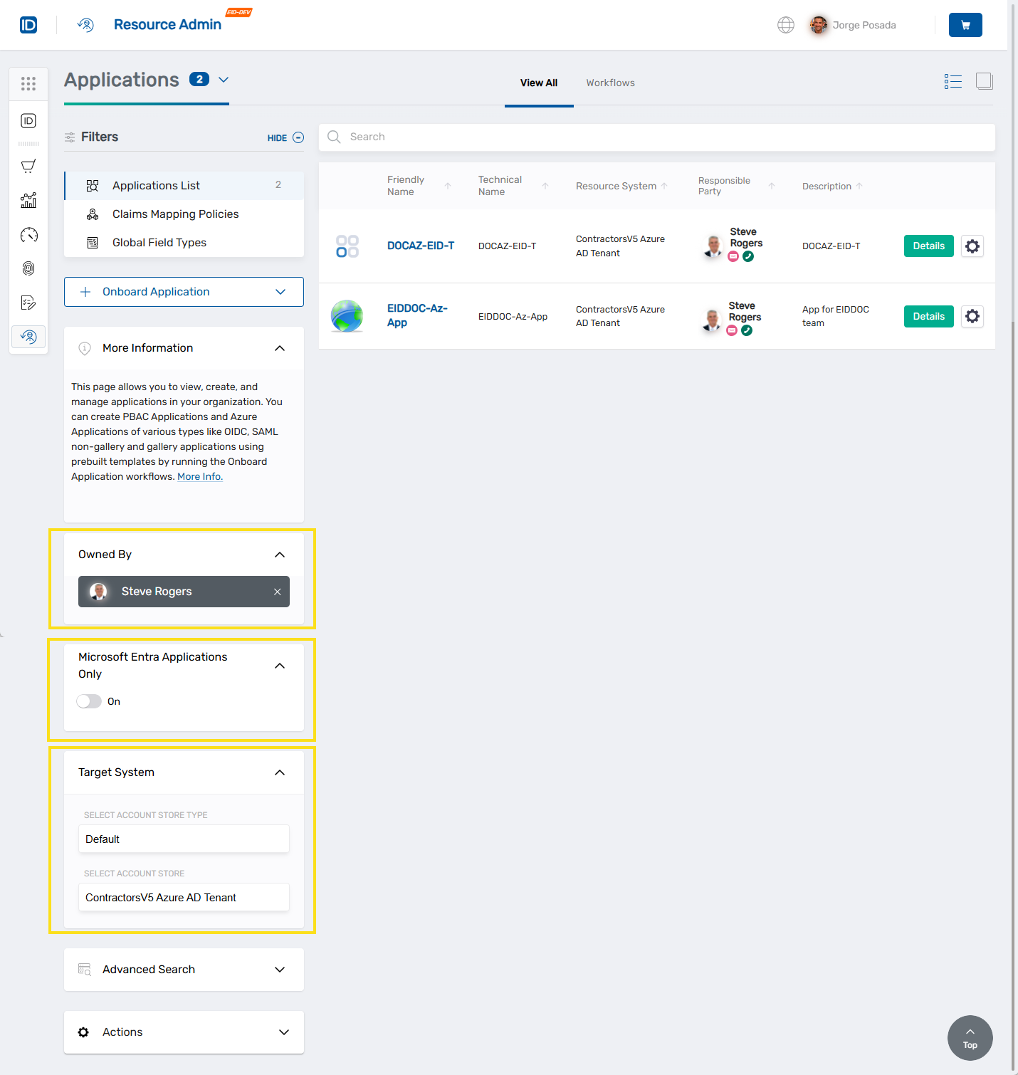 Applied Application Filters