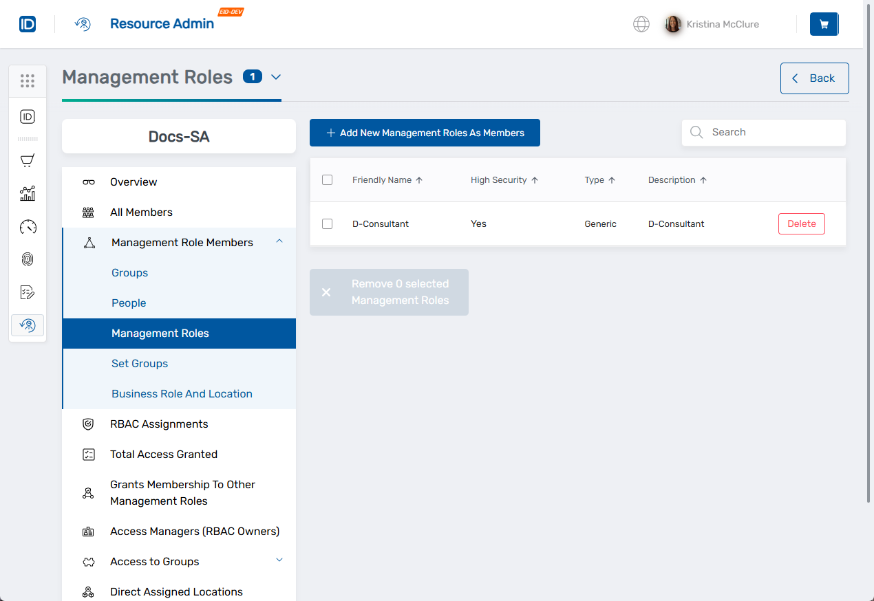 Management Role Bundled Roles View