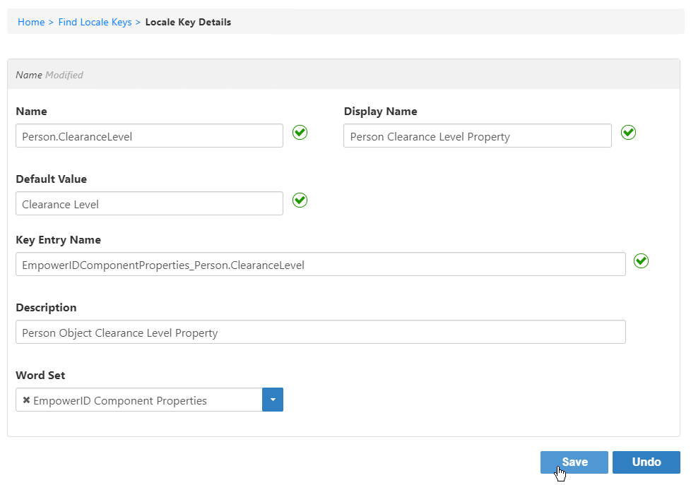 Web custom attribute key entry save