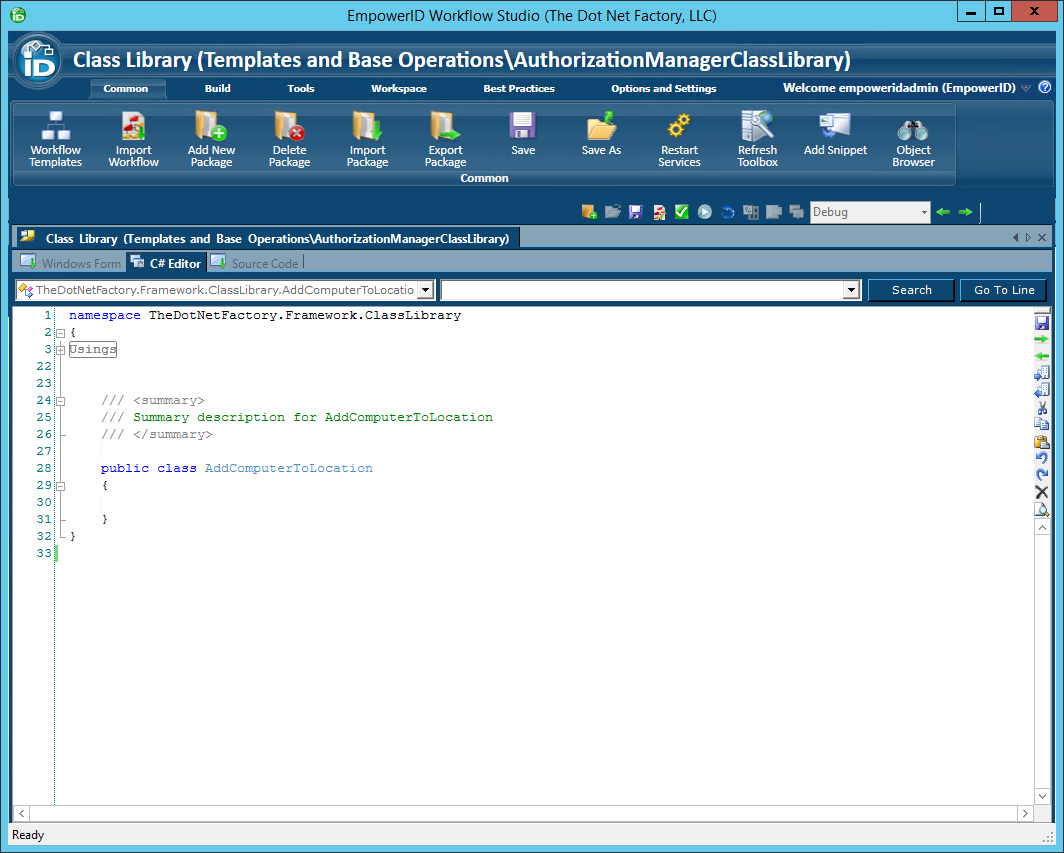 Authorization Manager class stub