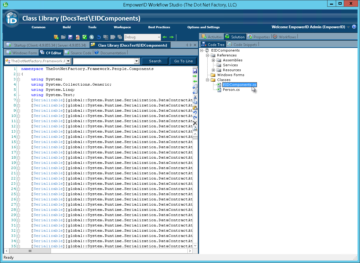 Code tree EIDComponents class