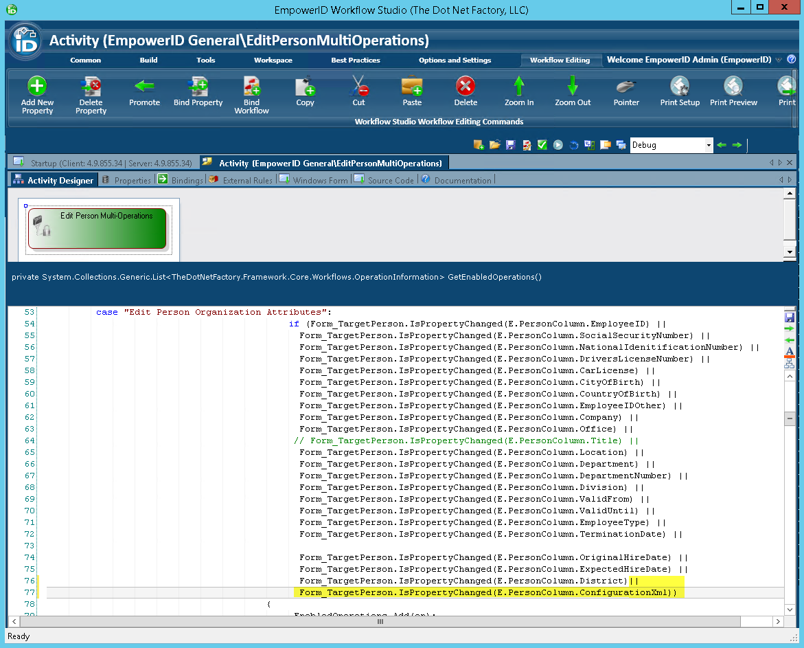 Edit Person Multi Operations get enabled operations add configuration xml