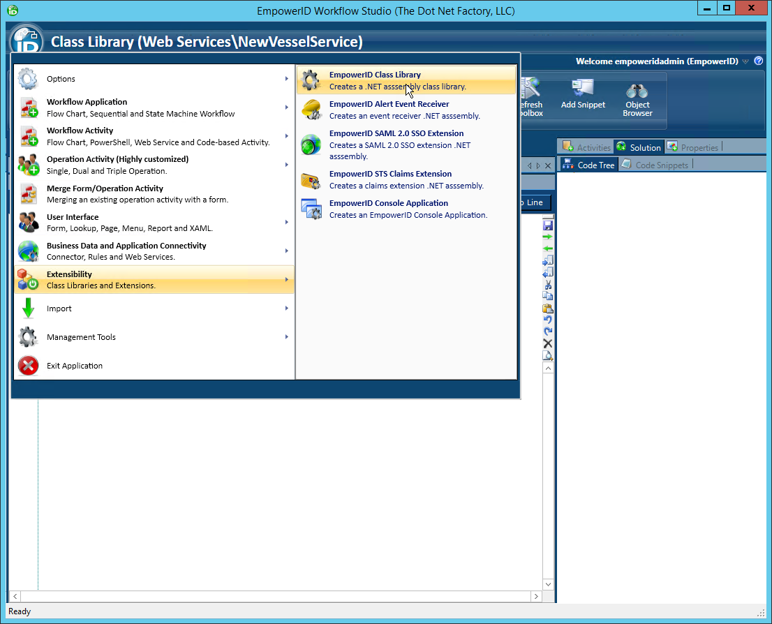 Extensibility new class library