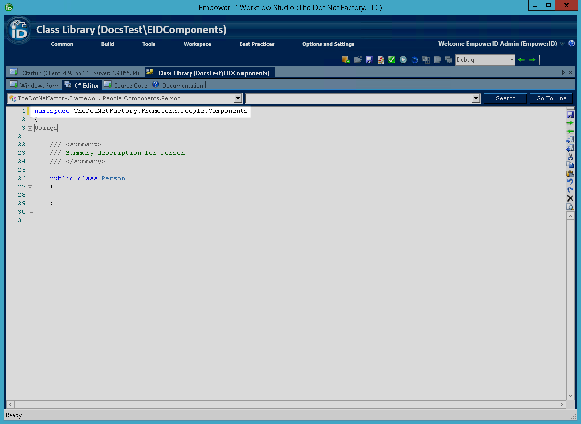 Person class change namespace components