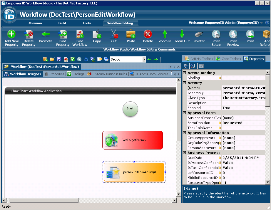 Person edit form activity added